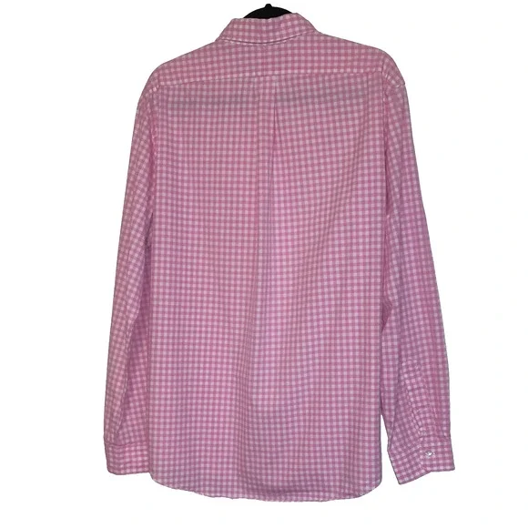 Ralph Lauren Gingham Shirt Mens XL Pink White Custom Cotton Resort Party Pony - Picture 7 of 16